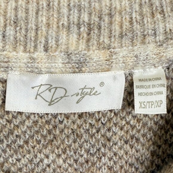 RD Style Anthropologie Brown/Tan Camo Pullover Sweater | Size XS - Picture 3 of 3